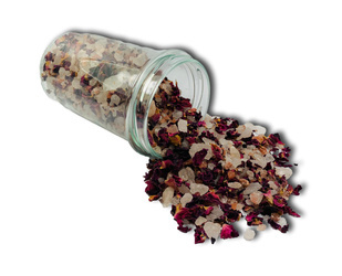 Sól himalajska do kąpieli z różą w słoiku szklanym