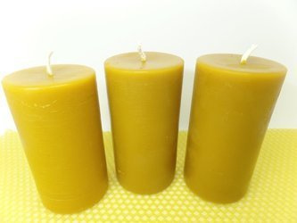 Naturalna świeca z wosku pszczelego słupek 3 szt.
