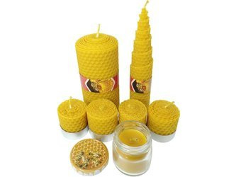 Zestaw siedmiu ekologicznych świec ręcznie zawijanych z wosku pszczelego PREMIUM