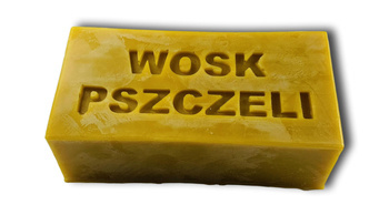 Wosk pszczeli w kształcie kostki z napisem, 500g