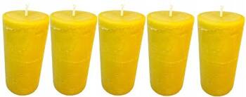 5 X ŚWIECA DEKORACYJNA lana z naturalnego wosku pszczelego WALEC 13 cm 360g