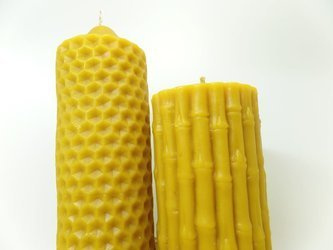 Zestaw dwóch świec z wosku pszczelego lana duża
