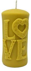 Świeca z wosku pszczelego love